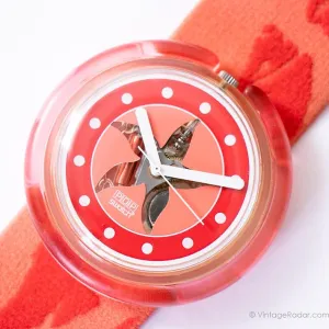 1993 Swatch Pop PWK178 RASPBERRY Watch | Red Starfish Pop Swatch