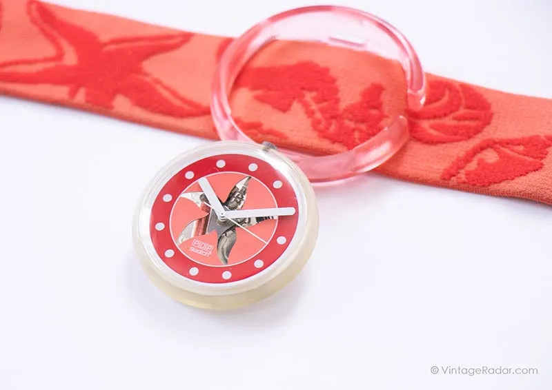 1993 Swatch Pop PWK178 RASPBERRY Watch | Red Starfish Pop Swatch
