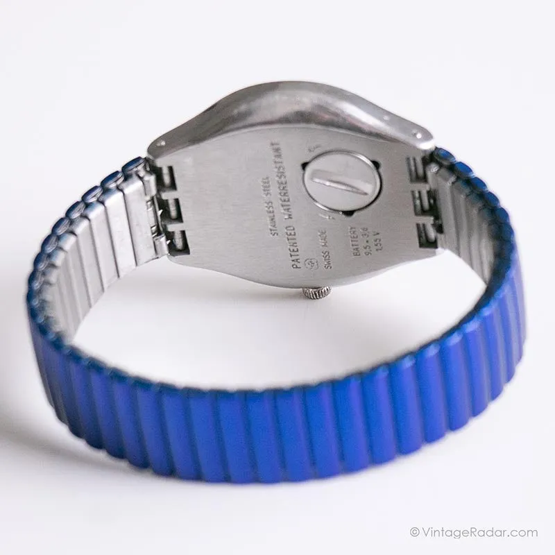 1993 Swatch YGS400G HAPPY JOE FLIP Watch | 90s Blue Irony Big Swatch