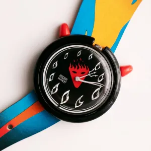 1994 Pop Swatch PMB103 HOT STUFF Watch Vintage with Box & Papers