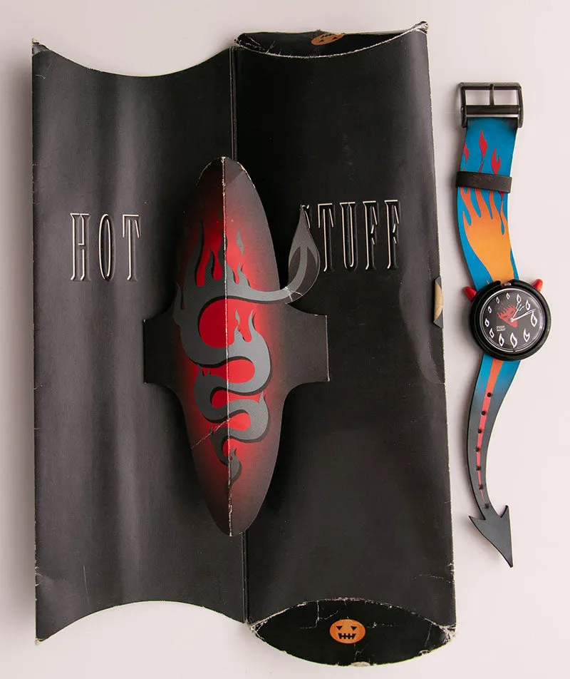 1994 Pop Swatch PMB103 HOT STUFF Watch Vintage with Box & Papers
