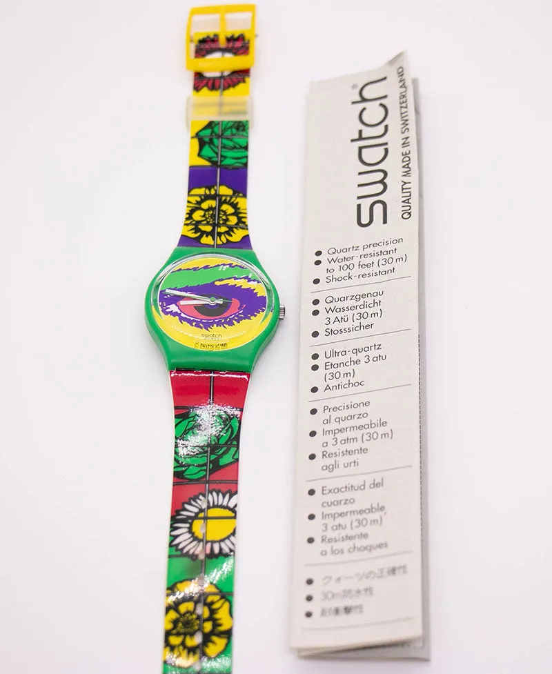 1994 Swatch GG128 MOUSE RAP Watch | Evil Eye Colorful 90s Swatch Gent Watch
