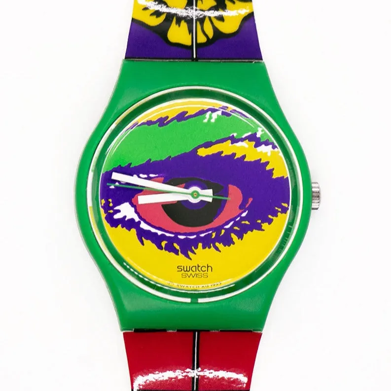 1994 Swatch GG128 MOUSE RAP Watch | Evil Eye Colorful 90s Swatch Gent Watch