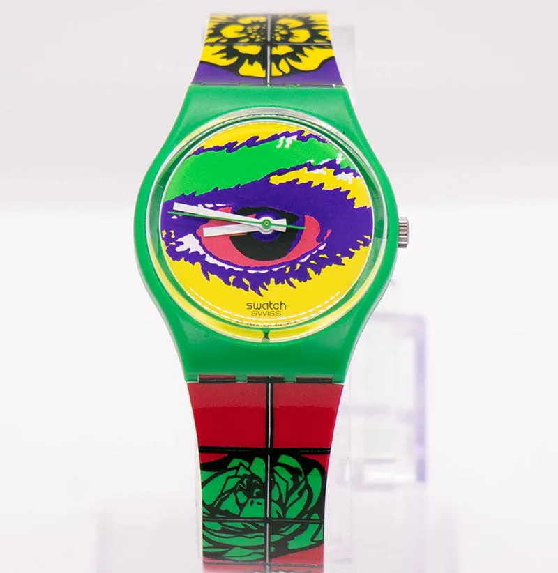 1994 Swatch GG128 MOUSE RAP Watch | Evil Eye Colorful 90s Swatch Gent Watch
