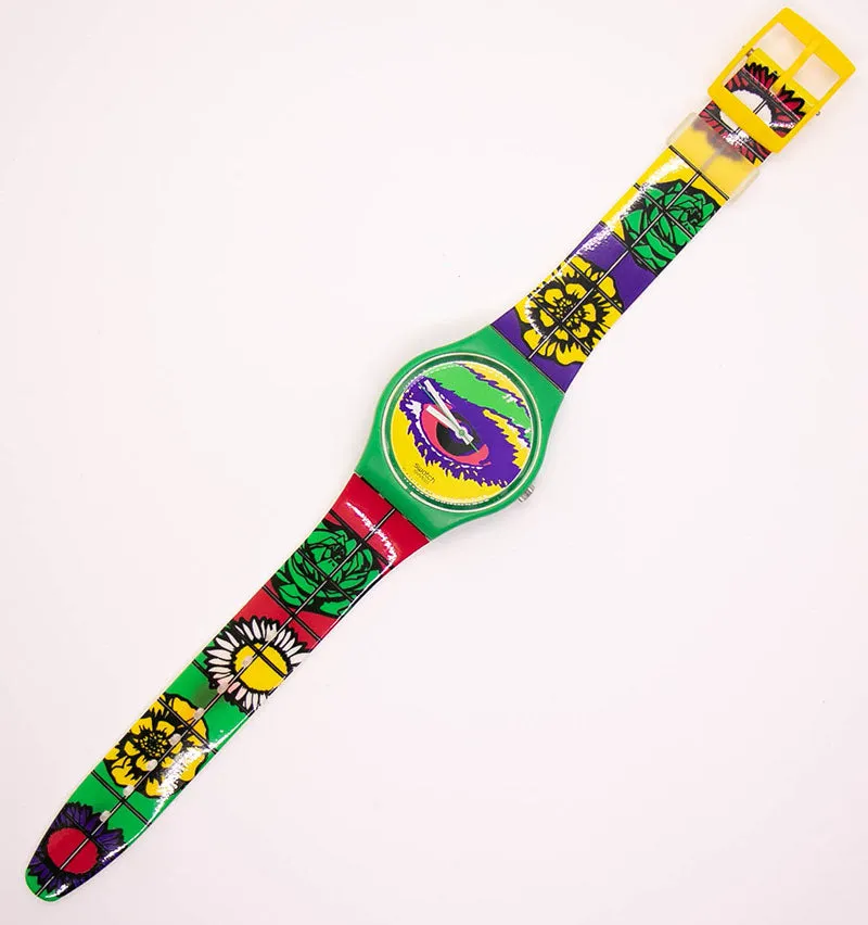 1994 Swatch GG128 MOUSE RAP Watch | Evil Eye Colorful 90s Swatch Gent Watch