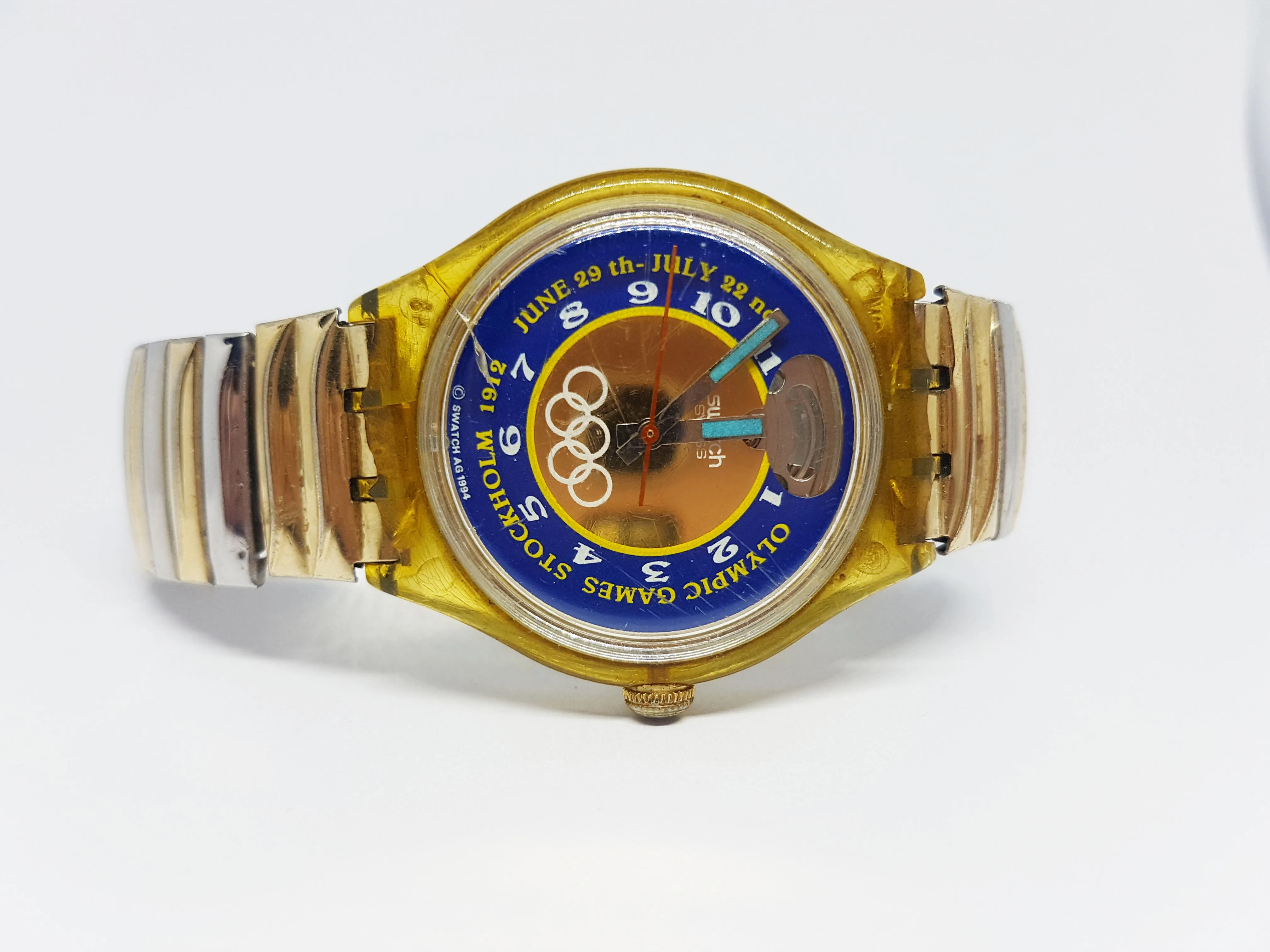 1994 Swatch SAZ103 Automatic Watch Olympic Special Stockholm 1912 Edition
