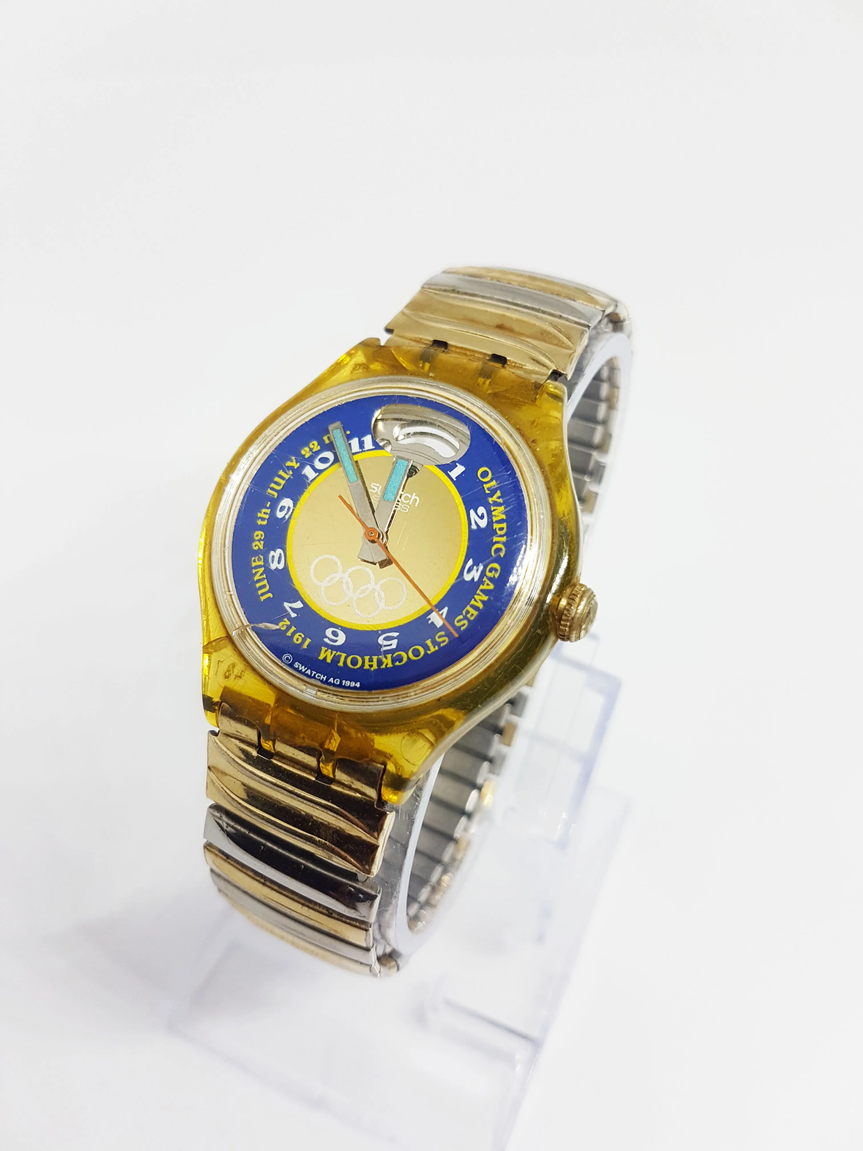 1994 Swatch SAZ103 Automatic Watch Olympic Special Stockholm 1912 Edition