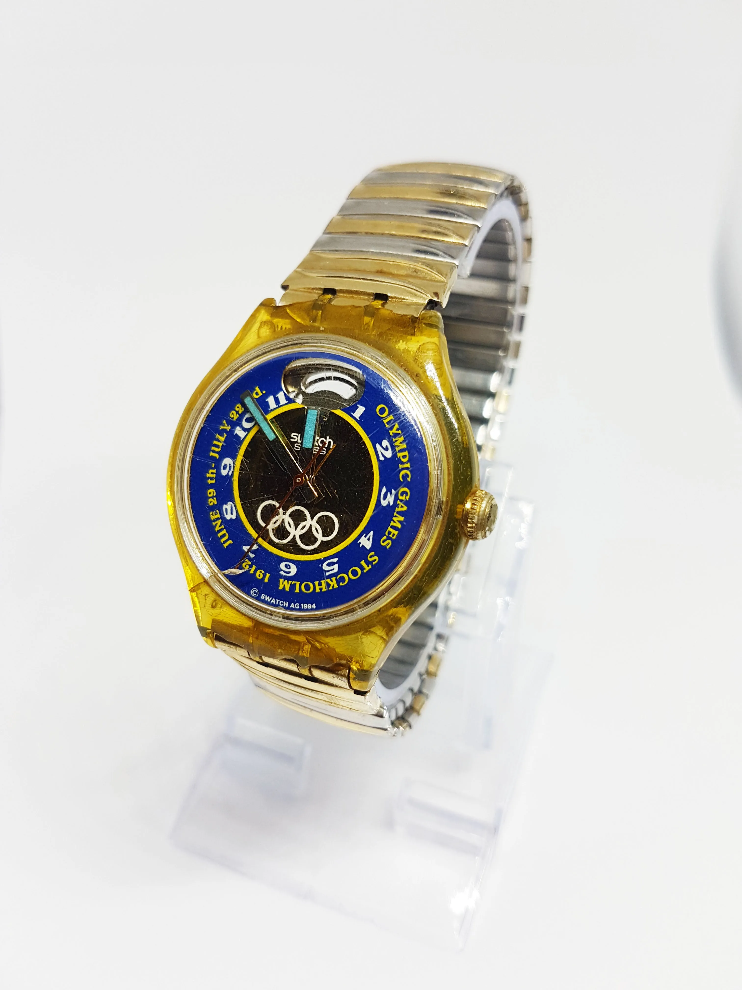 1994 Swatch SAZ103 Automatic Watch Olympic Special Stockholm 1912 Edition