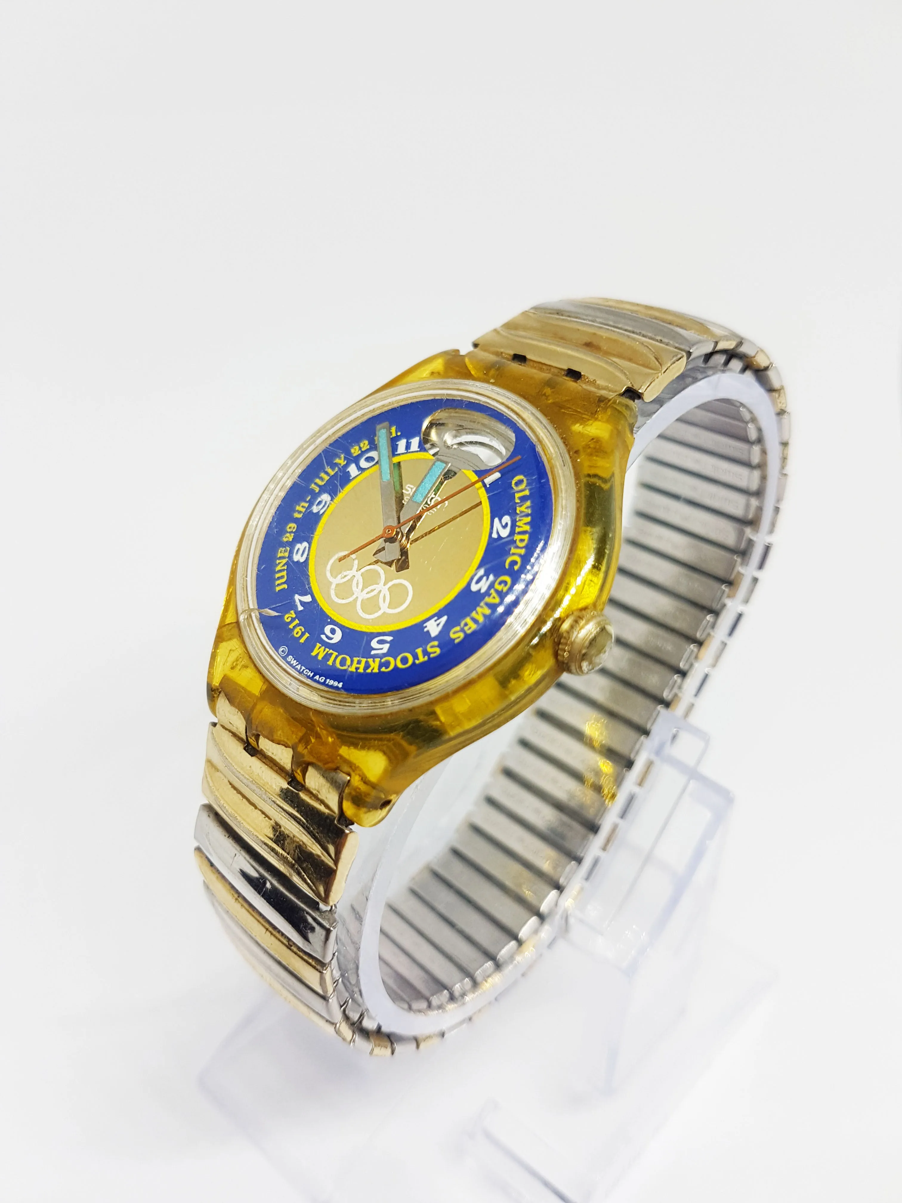 1994 Swatch SAZ103 Automatic Watch Olympic Special Stockholm 1912 Edition