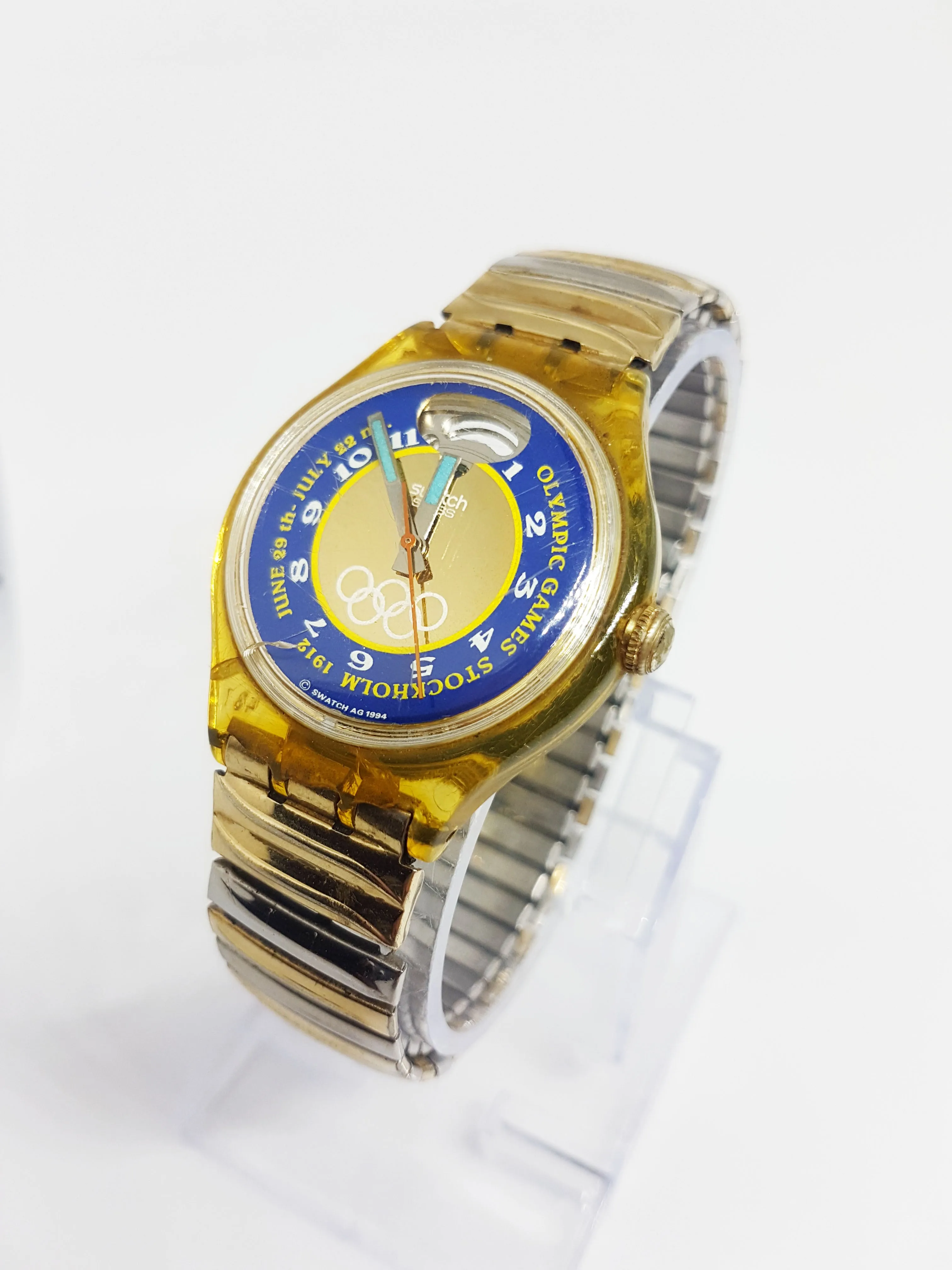 1994 Swatch SAZ103 Automatic Watch Olympic Special Stockholm 1912 Edition