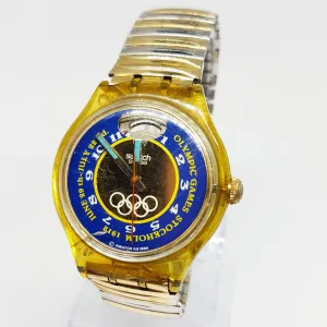 1994 Swatch SAZ103 Automatic Watch Olympic Special Stockholm 1912 Edition