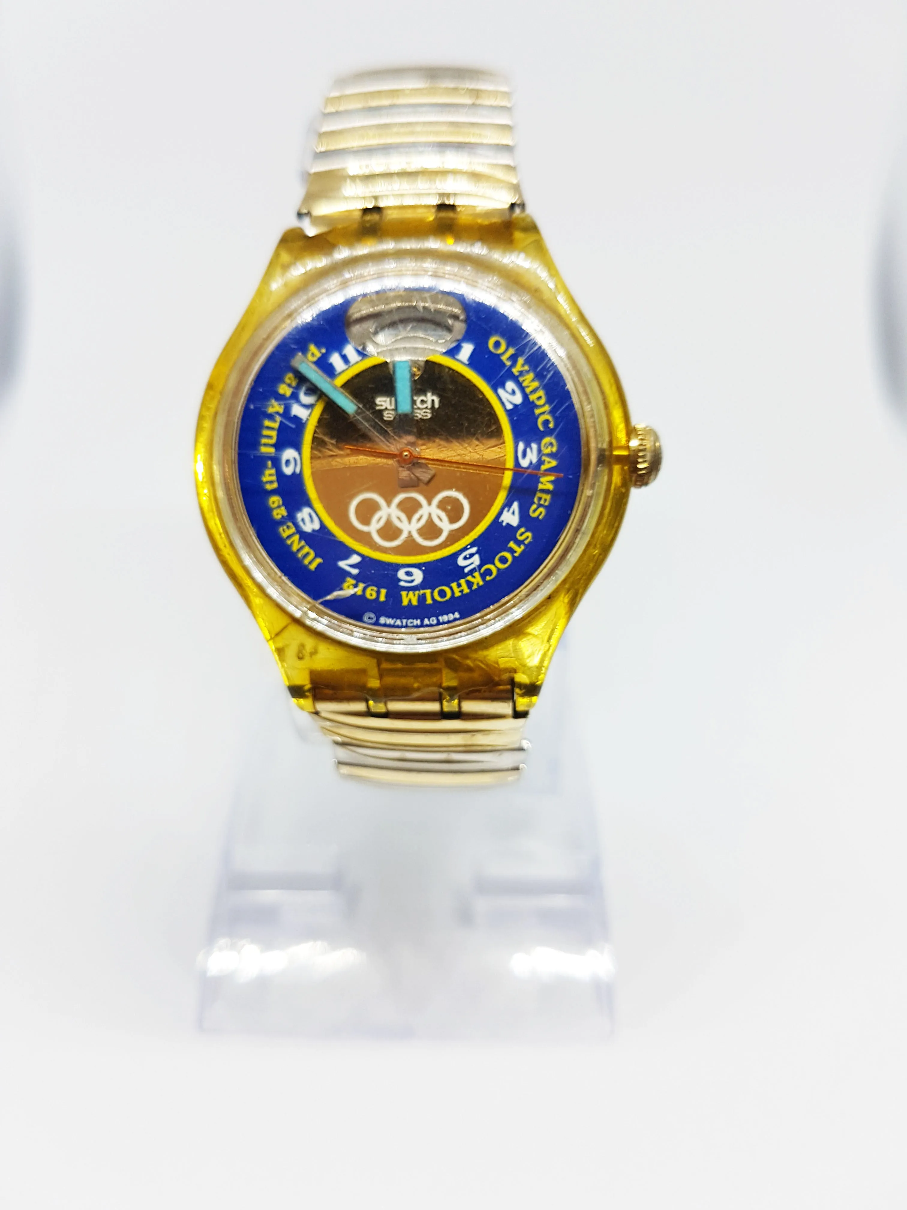 1994 Swatch SAZ103 Automatic Watch Olympic Special Stockholm 1912 Edition