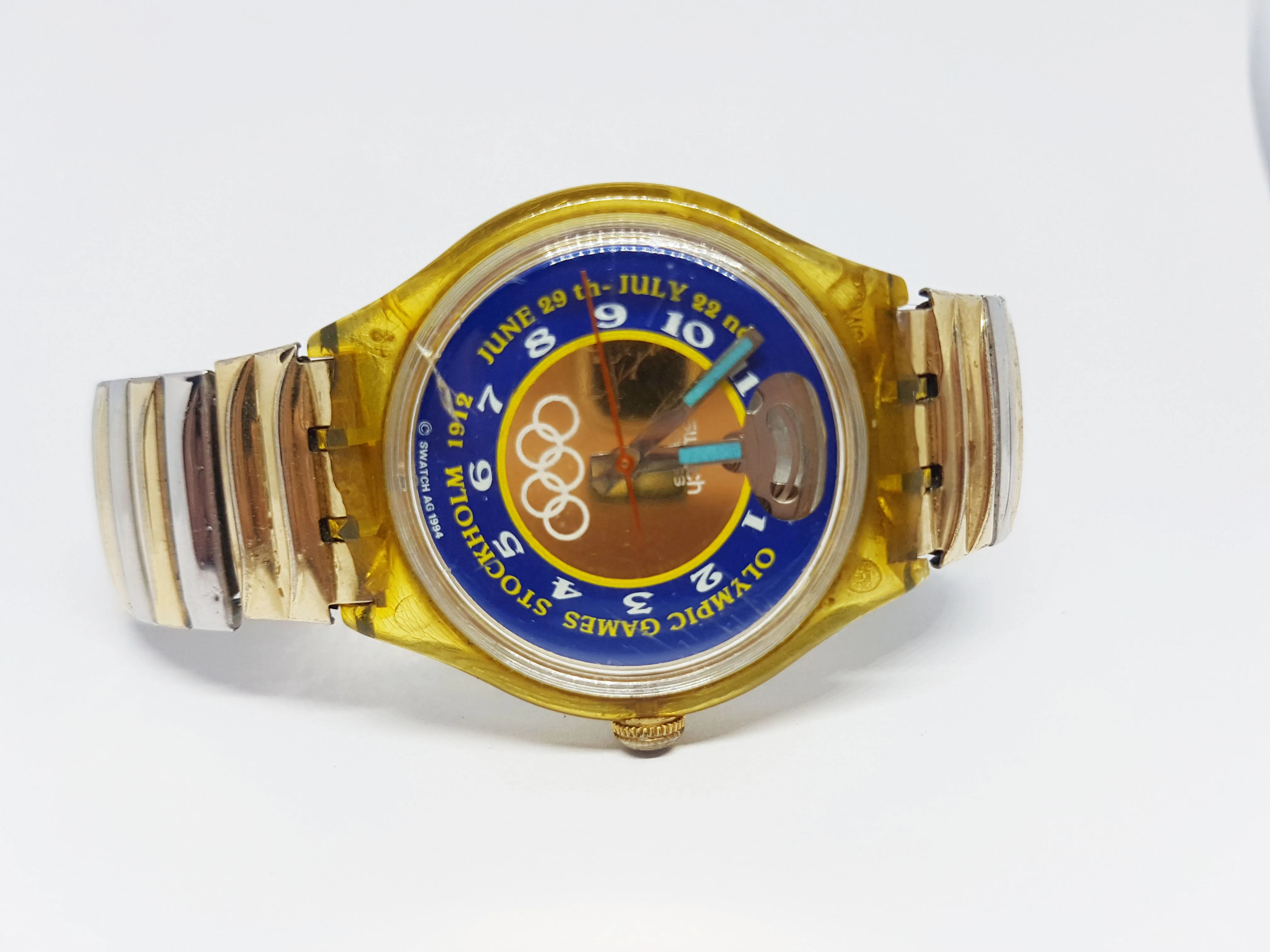 1994 Swatch SAZ103 Automatic Watch Olympic Special Stockholm 1912 Edition