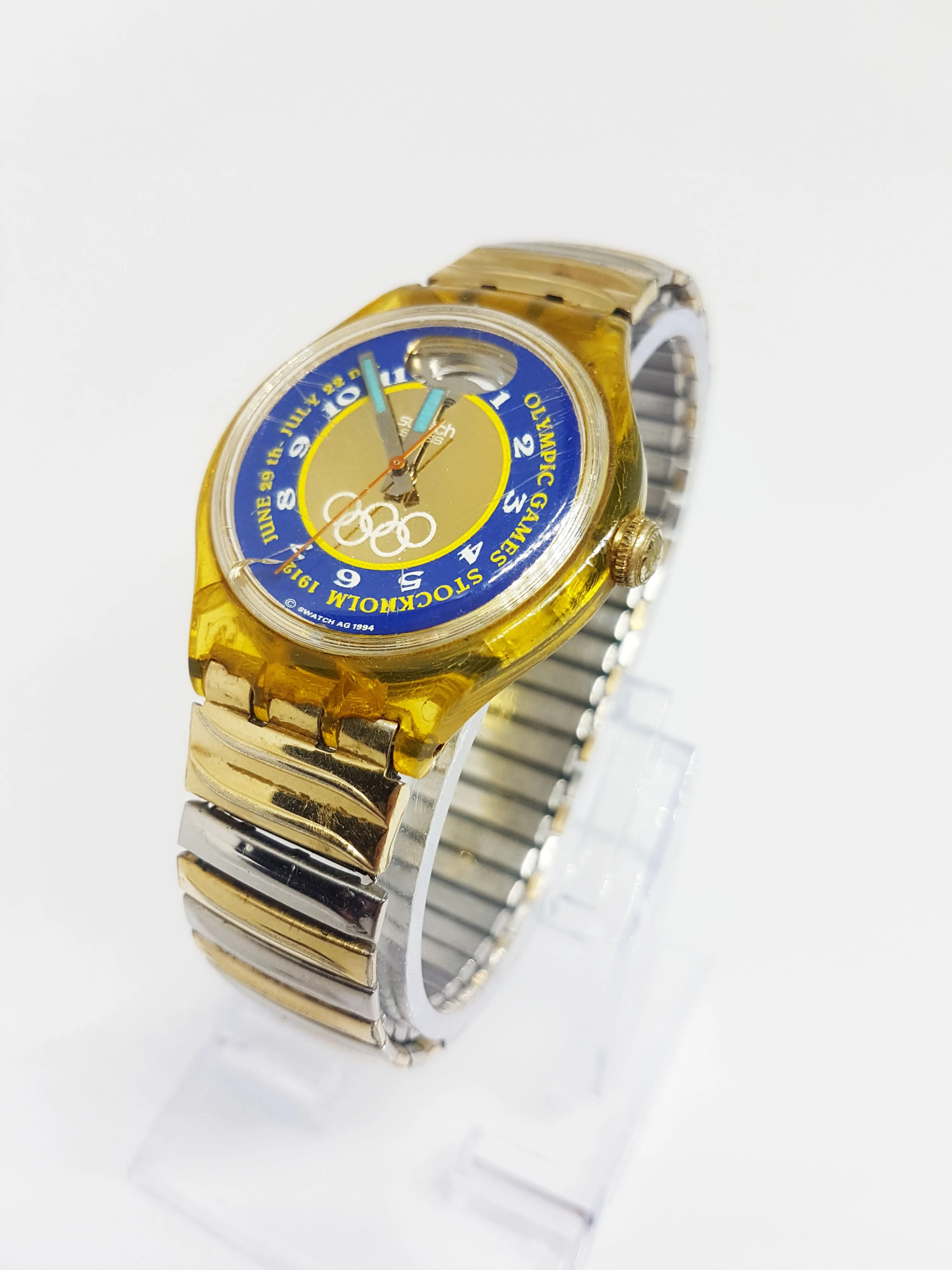 1994 Swatch SAZ103 Automatic Watch Olympic Special Stockholm 1912 Edition
