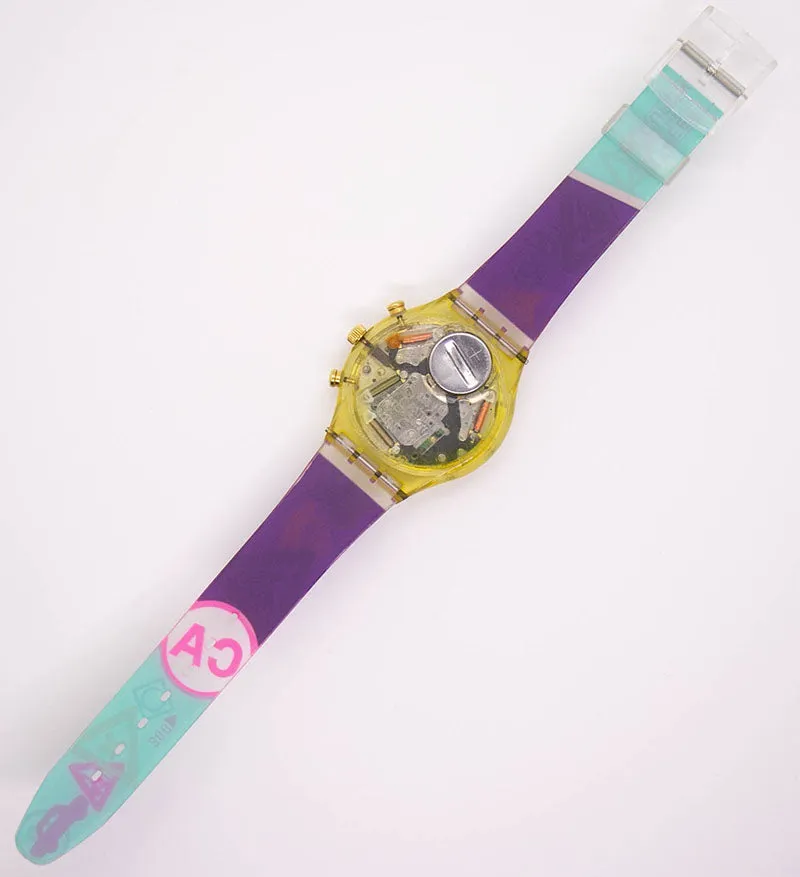 1994 Vintage Swatch Chronograph SCZ100 I. O. C. Watch Olympics Special