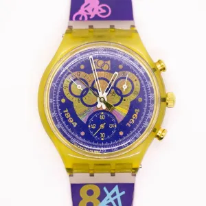 1994 Vintage Swatch Chronograph SCZ100 I. O. C. Watch Olympics Special