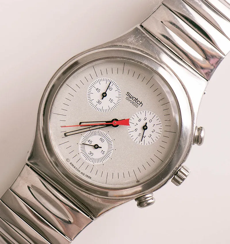 1995 Swatch Irony Chronograph Watch | Swatch YCS1005 Time Cut Watch