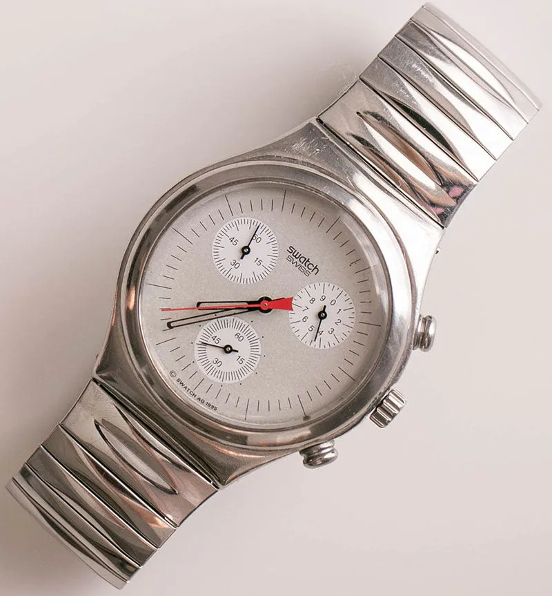 1995 Swatch Irony Chronograph Watch | Swatch YCS1005 Time Cut Watch