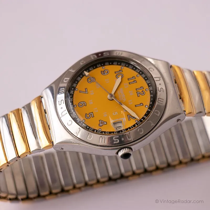 1997 Swatch YGS409C HAPPY JOE YELLOW Watch | 90s Yellow Swatch Irony