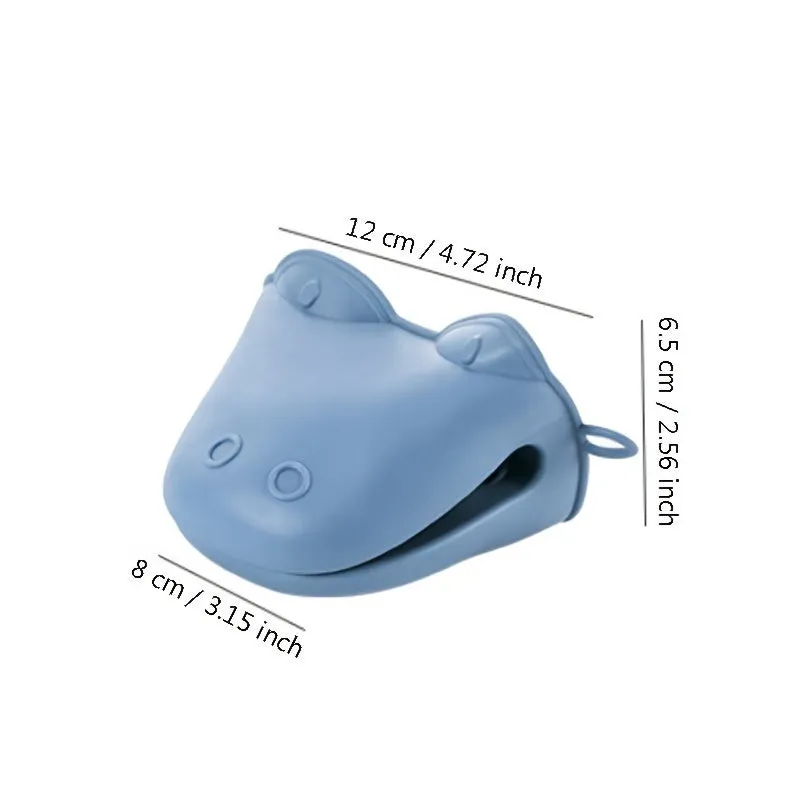 1pc Oven Mitts, Food Grade High Temperature Resistant Silicone Hippopotamus