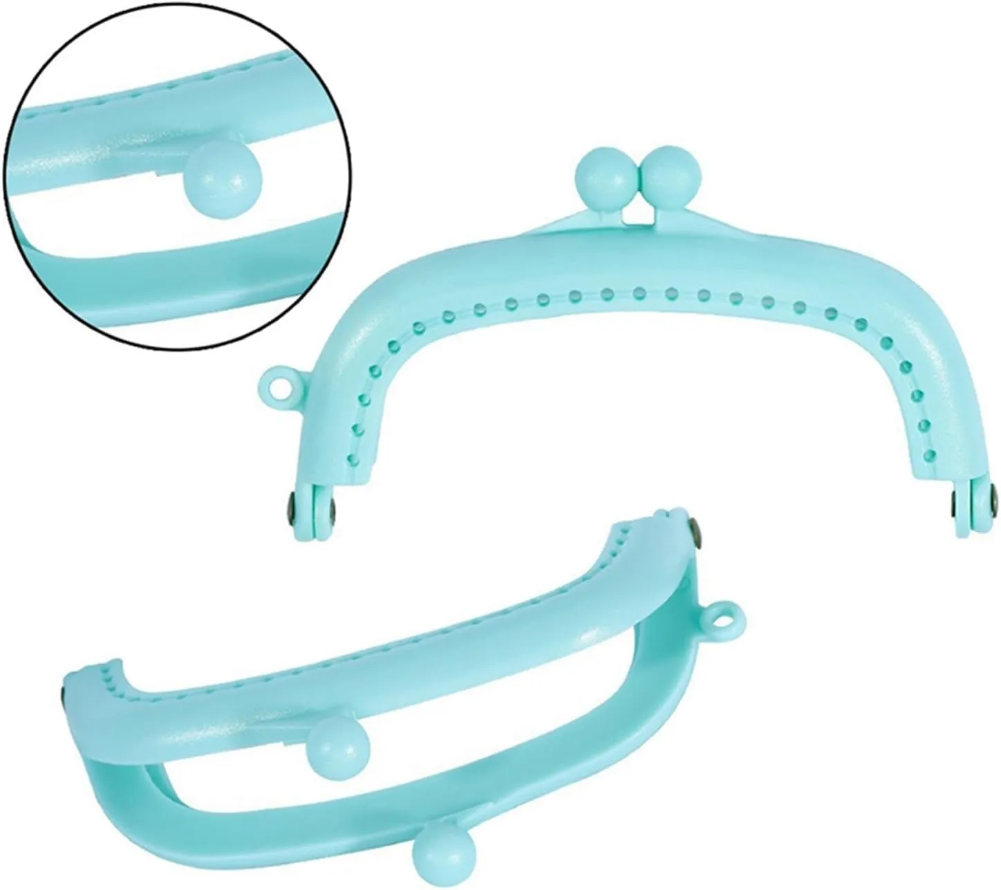 1PCS 8.5cm Arc Plastic Purse Frame Handle for Clutch Bag Handbag Accessories Making Kiss Clasp Lock(Green)