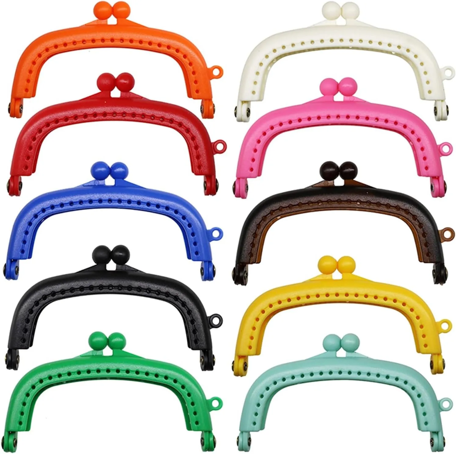 1PCS 8.5cm Arc Plastic Purse Frame Handle for Clutch Bag Handbag Accessories Making Kiss Clasp Lock(Green)