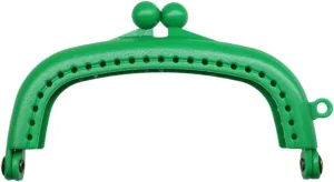 1PCS 8.5cm Arc Plastic Purse Frame Handle for Clutch Bag Handbag Accessories Making Kiss Clasp Lock(Green)