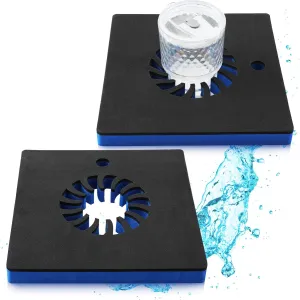 2 Pcs Foam Floating Drink Holder for Pool 9.5 Inch Blue and Black Refreshment Table Tray Portable Tumbler Pool Bar Accessories Fits Tumblers 16 to 30 Ounce for Lake Beach Summer Part (2)