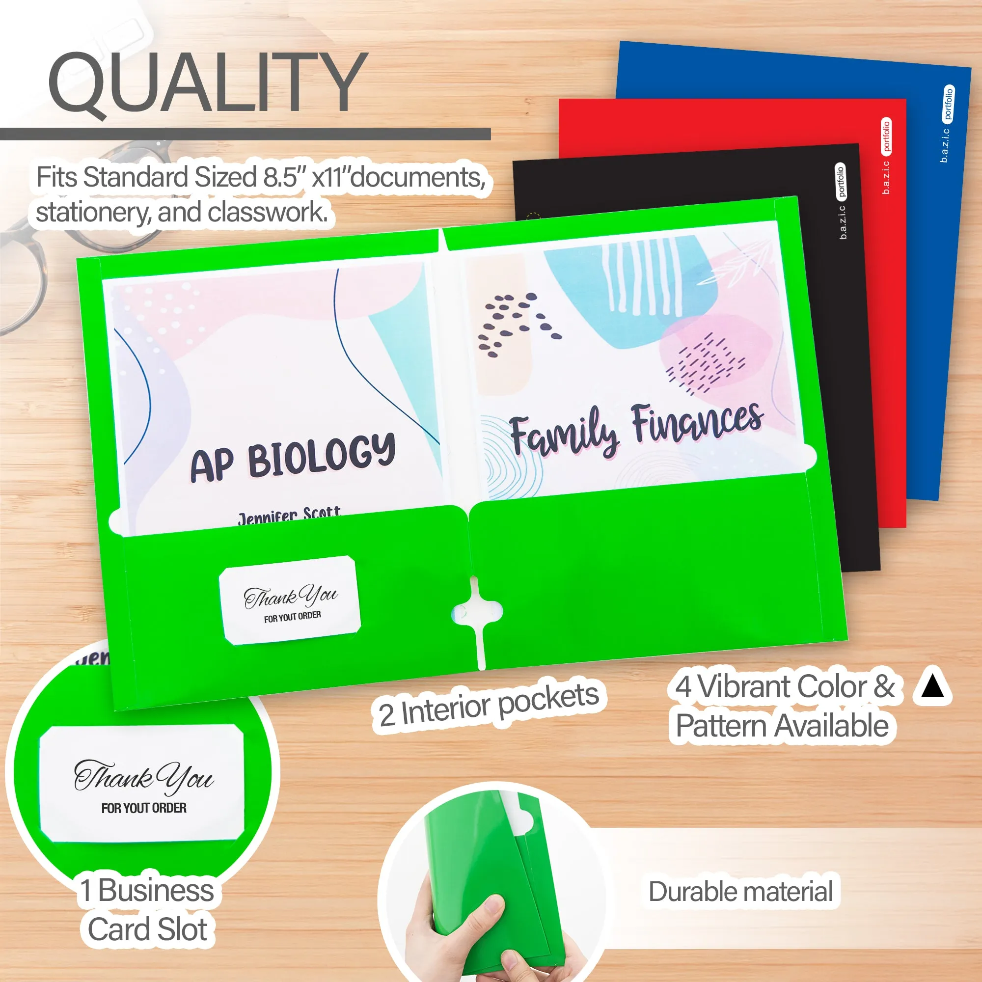 2-Pockets Portfolios – Laminated Classic Glossy Color