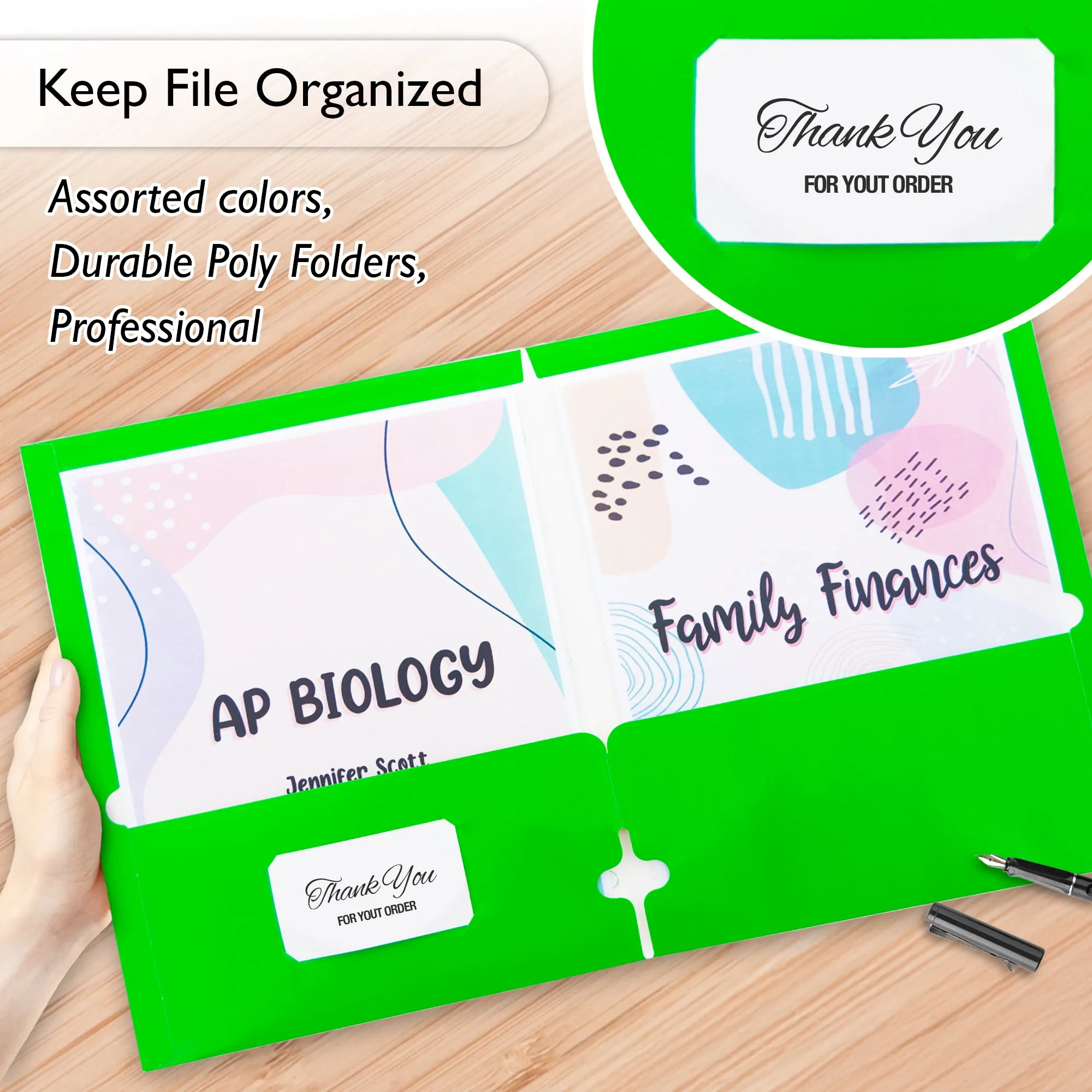 2-Pockets Portfolios – Laminated Classic Glossy Color