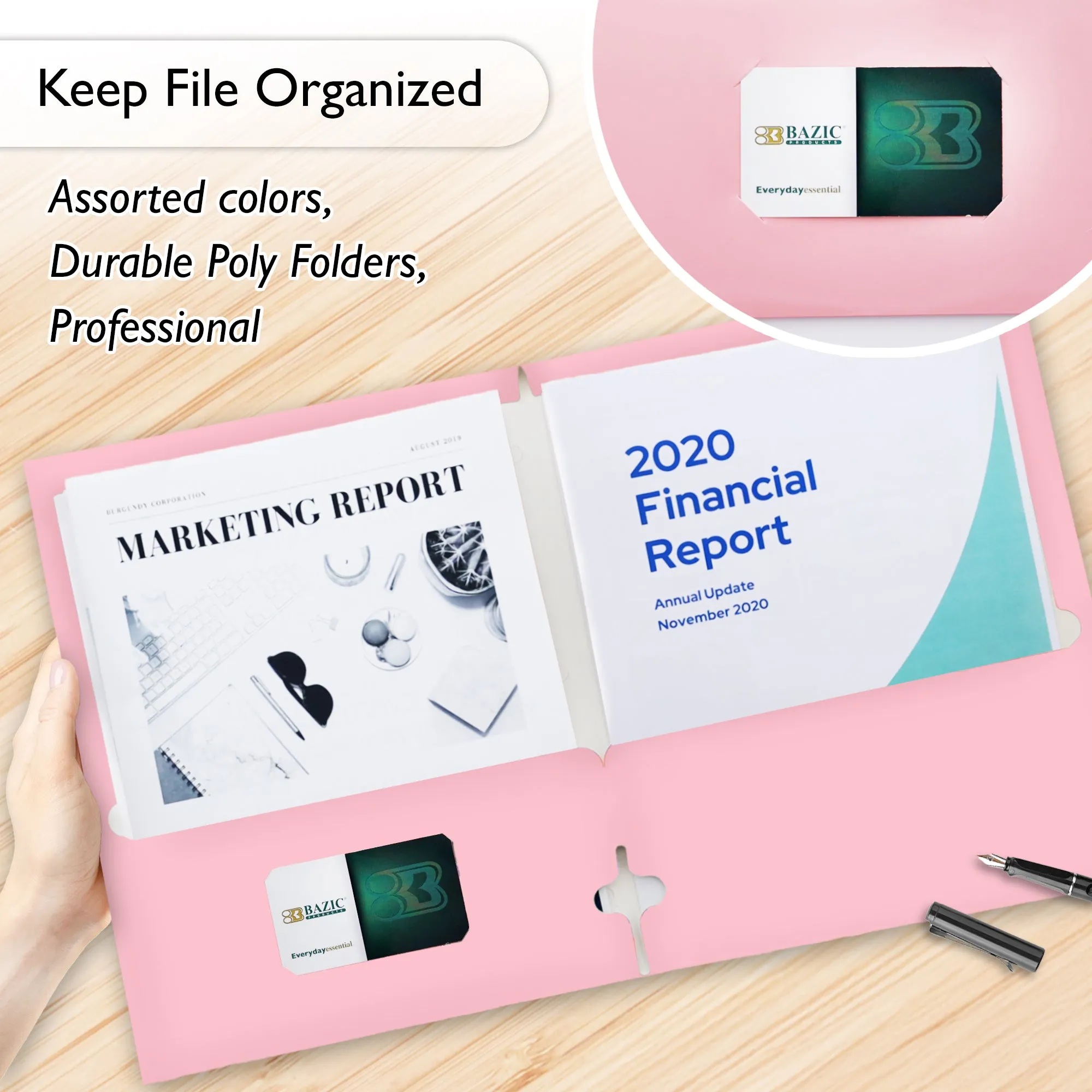 2-Pockets Portfolios – Laminated Pastel Glossy Color