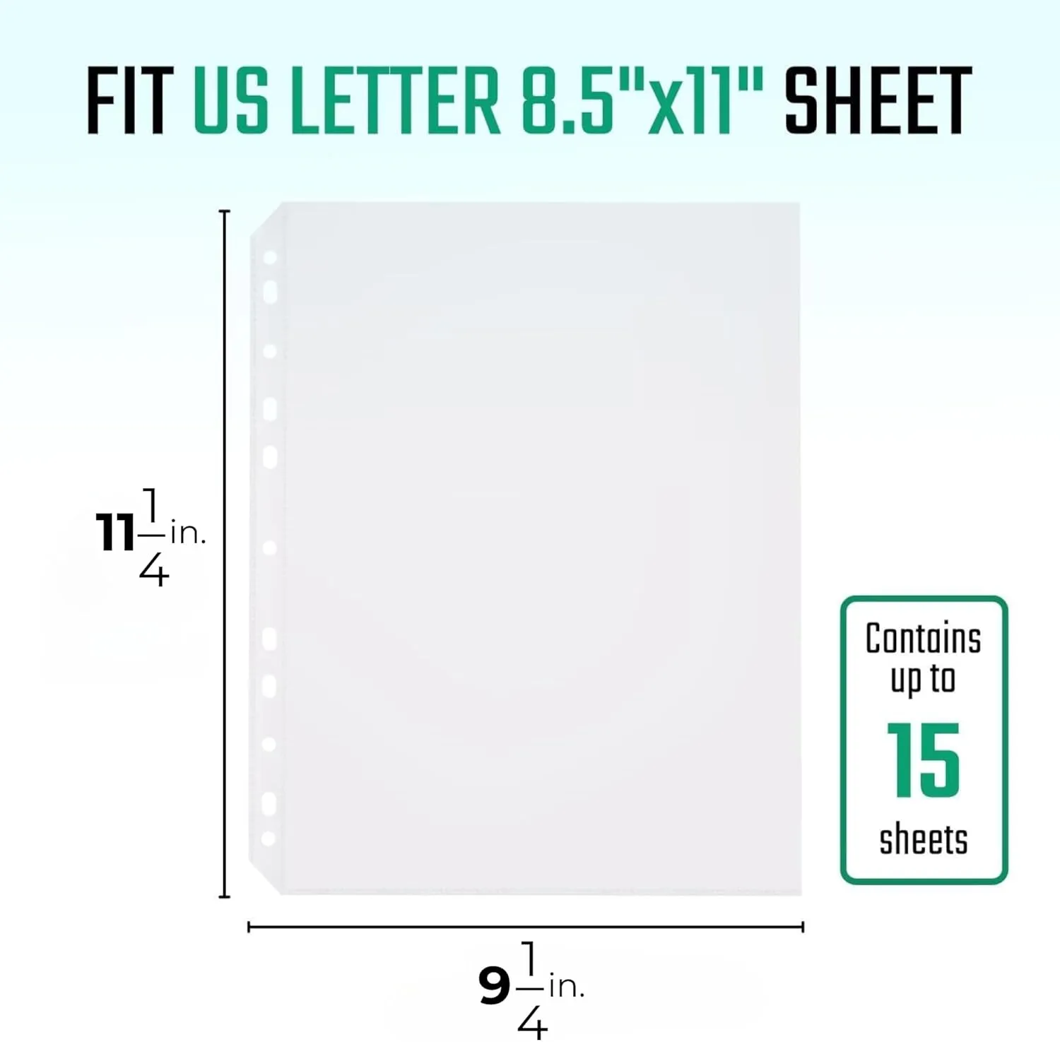 200 Pack, 8.5 x11 Clear Sheet Protectors, Non-Glare, Extra Heavy Duty Page Protectors for 3 Ring Binder, Top Loading Plastic Sleeves