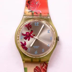 2002 ESSENCE PRINTANIERE GG201 Swatch Watch | Floral Design Watch