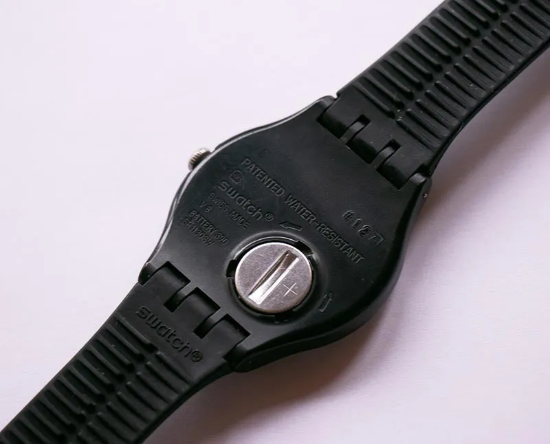 2010 Swatch SUOB702 BLACK REBEL Watch | Black Swatch New Gent Watch