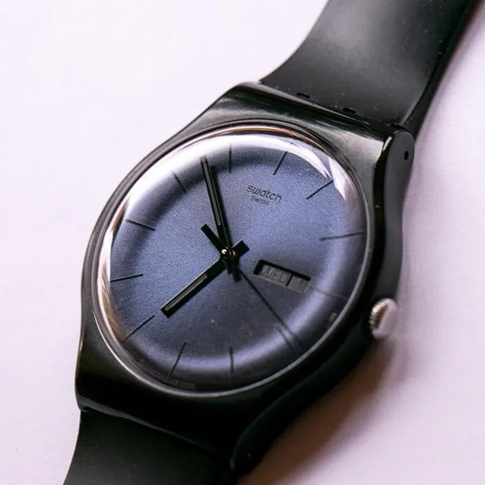 2010 Swatch SUOB702 BLACK REBEL Watch | Black Swatch New Gent Watch