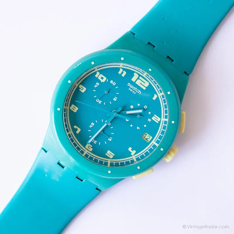 2012 Swatch SUSL400 ACID DROP Watch | Vintage Blue Swatch Chrono