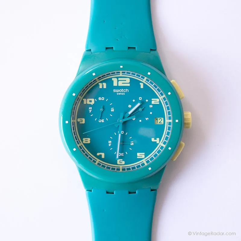 2012 Swatch SUSL400 ACID DROP Watch | Vintage Blue Swatch Chrono