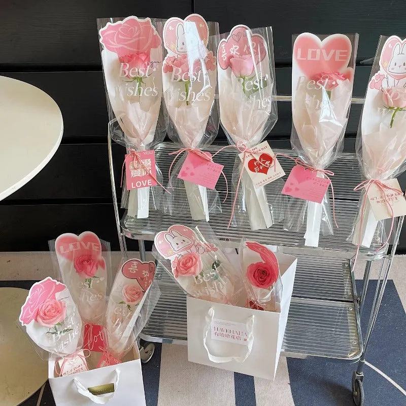 20pcs Valentine's Day Single Flower Sleeves Bags