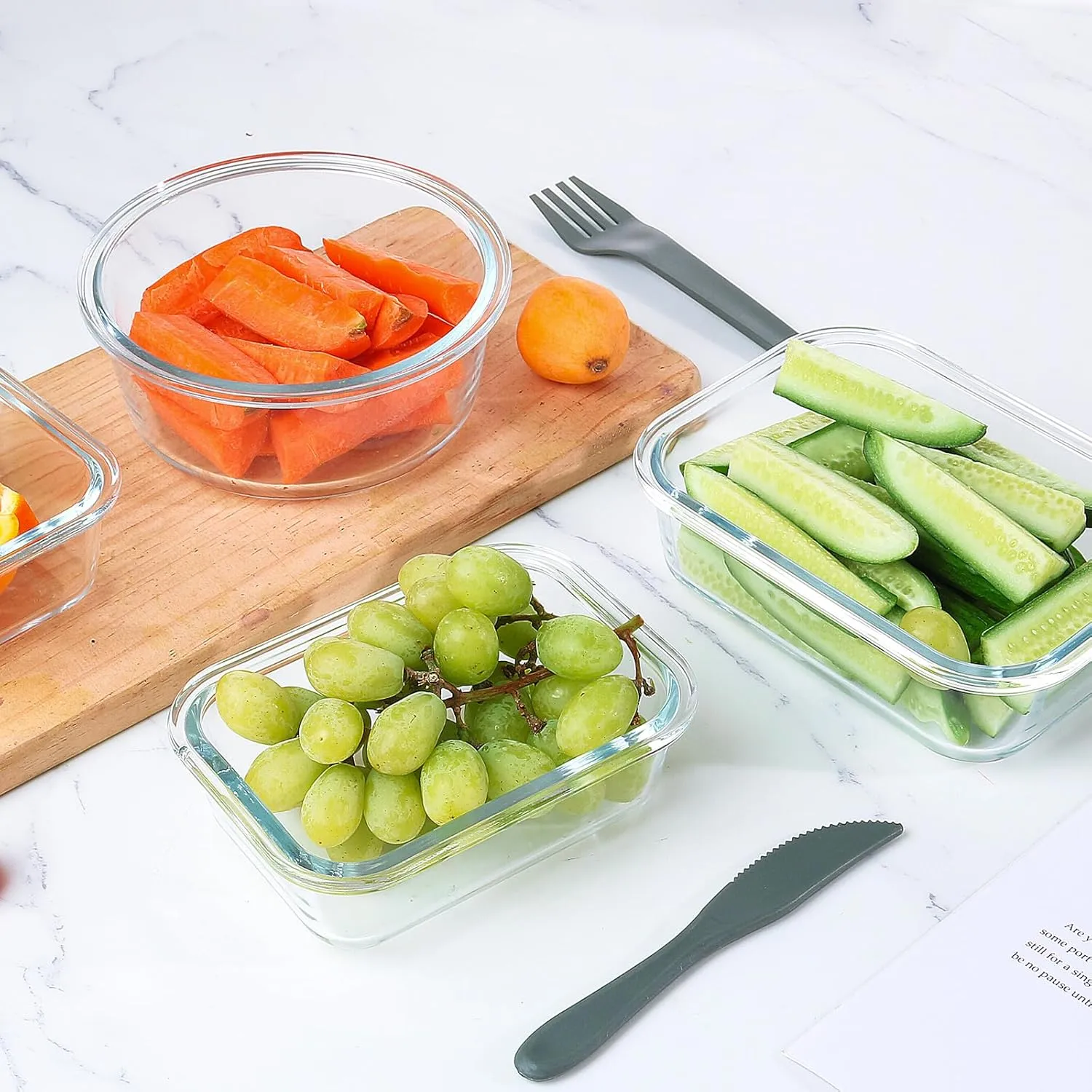 24 Pieces Glass Food Storage Containers Set,Glass Meal Prep Containers-Stackable Airtight Glass Storage Containers with lids,Freezer, Microwave, Oven Safe,White