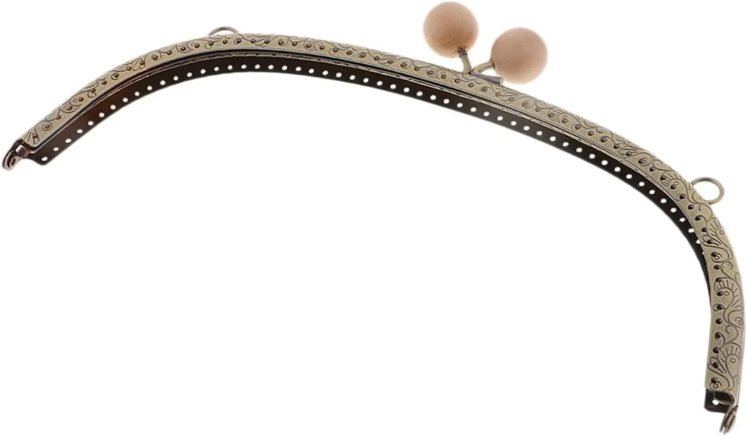 24.5cm Metal Arch Frame Kiss Clasp Lock Bead Head for DIY Handbag Purse Coin Bags(Grey)