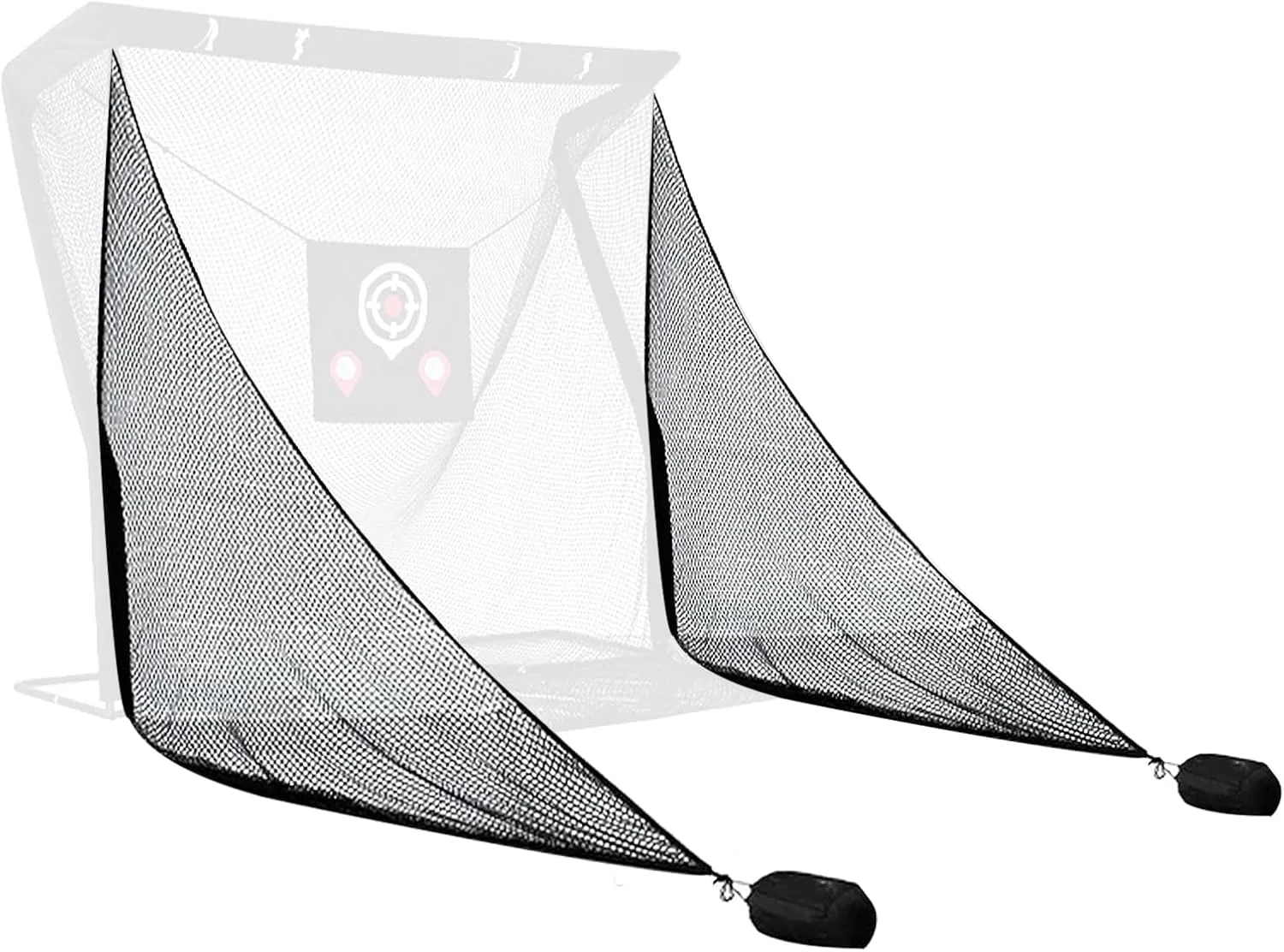 2PCS Shank Net Golf with Two Sandbags Golf Screen Bag 10pcs Grommet Ropes for Golf Hitting Nets Frame Simulator Impact Screen Sand Bags Side Net
