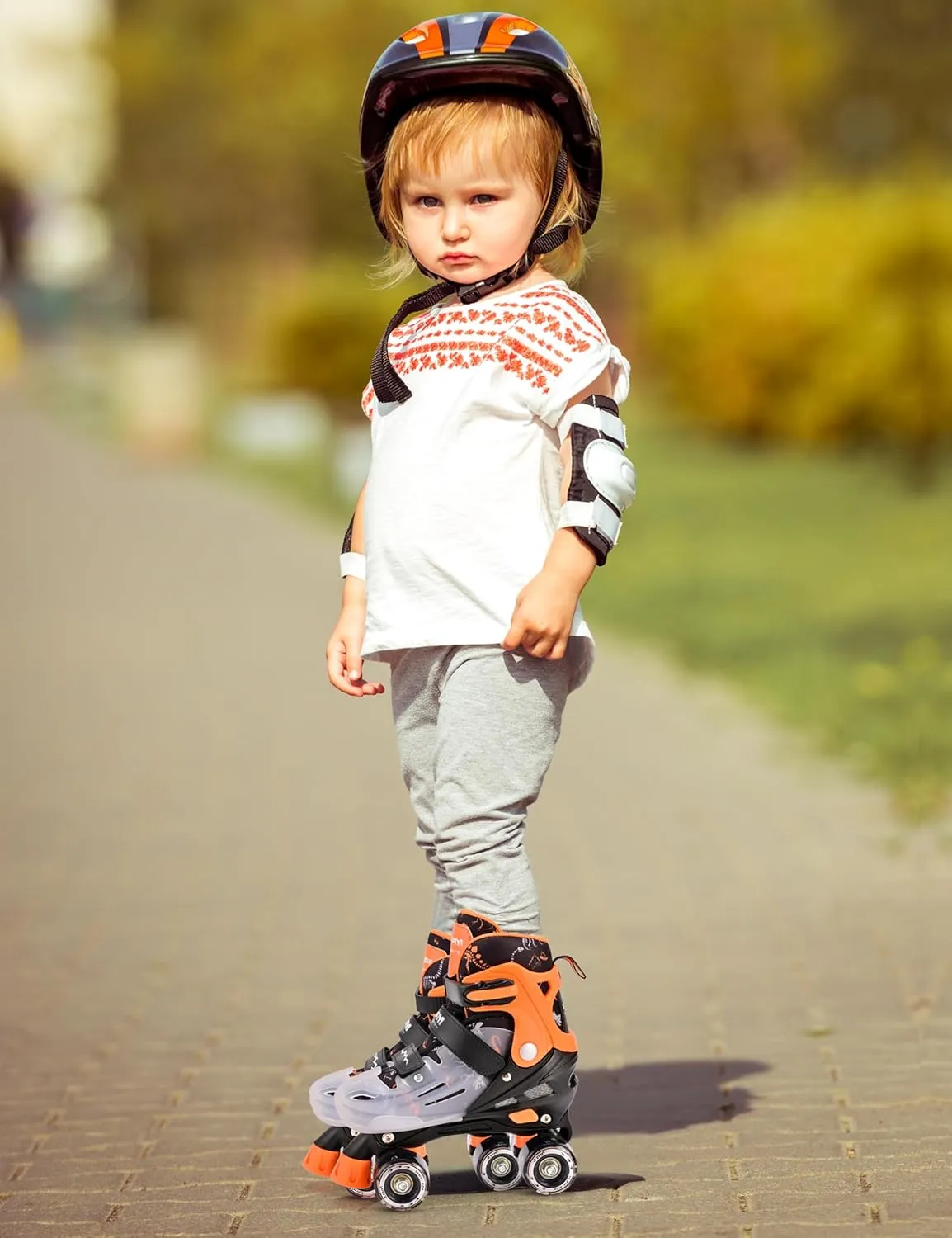 2PM SPORTS Kids Roller Skates Girls Boys Ages 5-8 8-12 4-6 6-12 with Light Up Wheels, Adjustable Rollerskates Beginner Toddler Youth Size 10C 11C 12C 13C 1 2 3 4 5 6