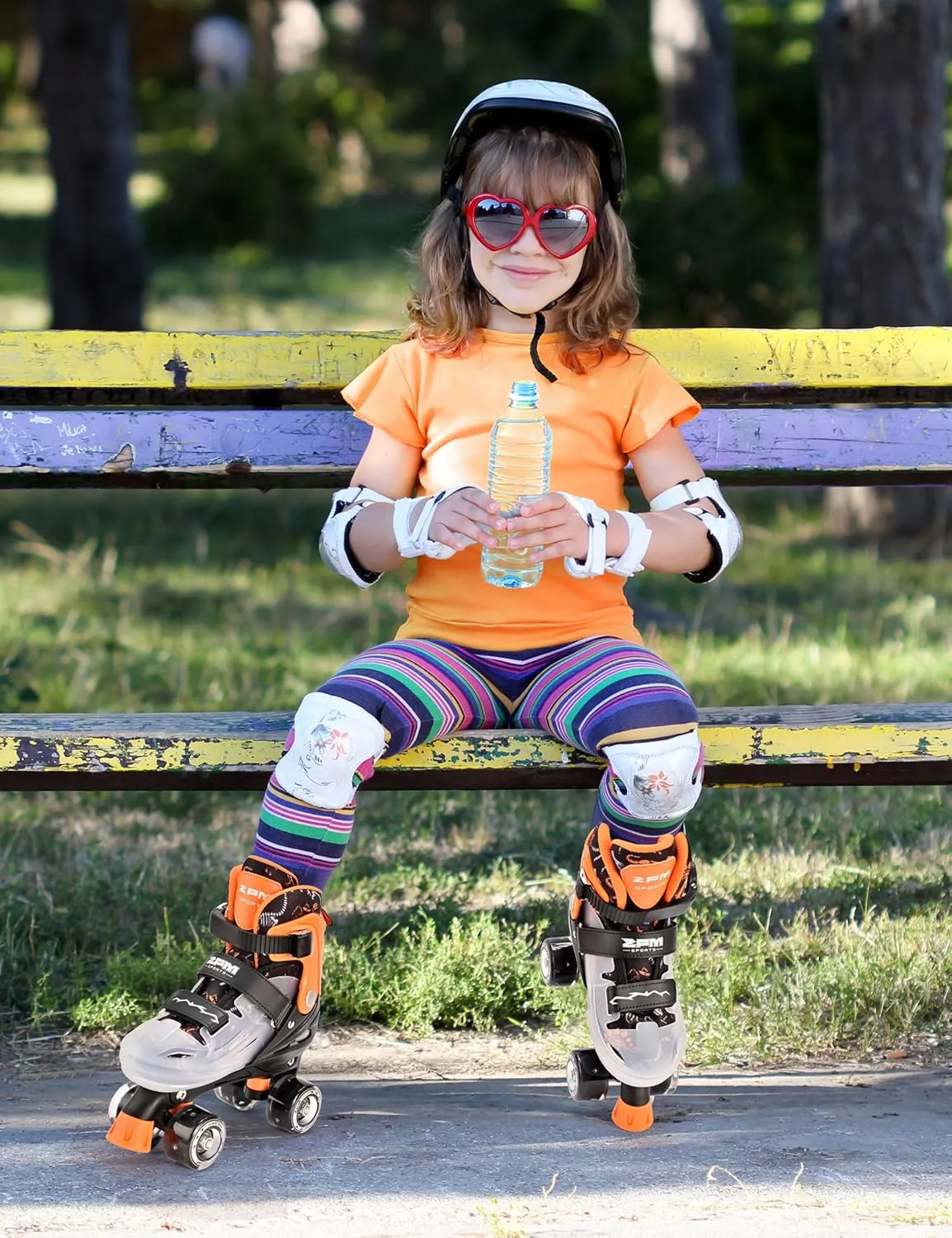 2PM SPORTS Kids Roller Skates Girls Boys Ages 5-8 8-12 4-6 6-12 with Light Up Wheels, Adjustable Rollerskates Beginner Toddler Youth Size 10C 11C 12C 13C 1 2 3 4 5 6