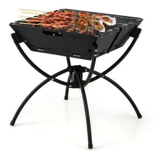 3-in-1 Camping Campfire Grill with Stainless Steel Grills Carrying Bag & Gloves-