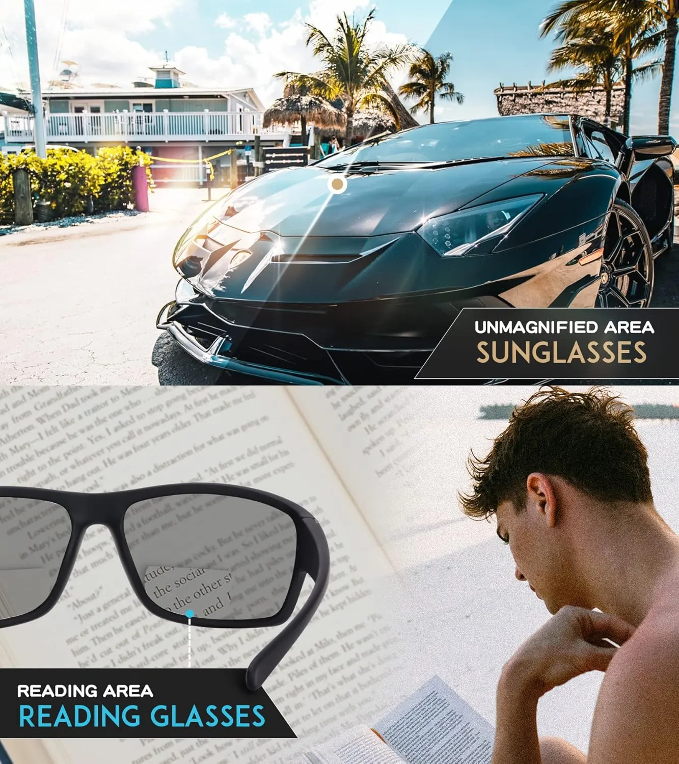 3 PACK Evolved Unbreakable Bifocal Reading Sunglasses Men TR90 Frame Wrap Around Design Glasses UV 400 Protection Outdoor Sun Reader Sports/Driving (Black & Blue & Tortoise  1.50)