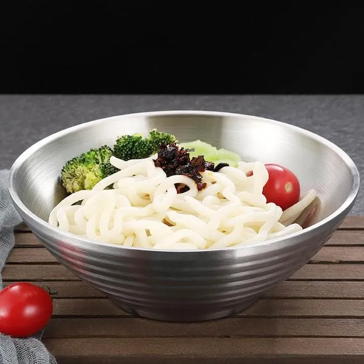 3 Pack Soup Bowls Ramen Bowls SUS304 Stainless Steel Bowl Dinner Server Bowls