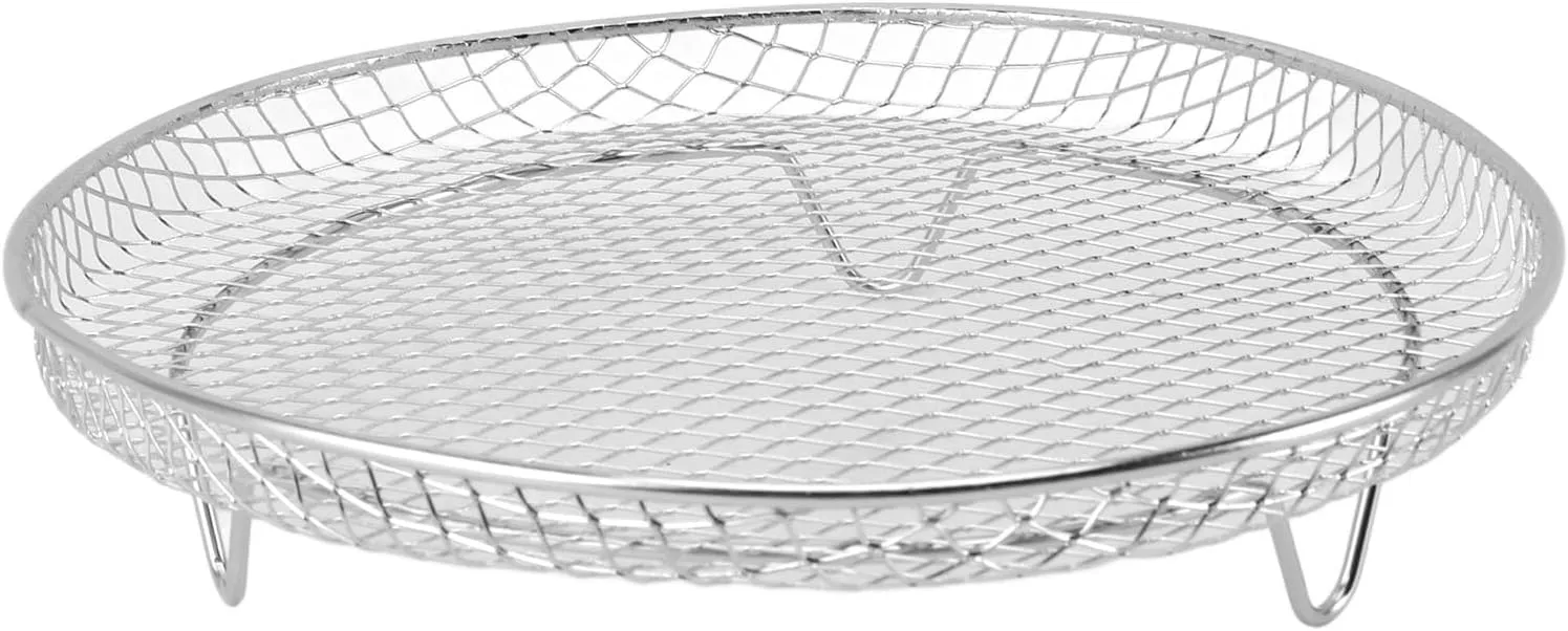 3PCS Stackable Multi Layer Dehydrator Rack, Stainless Steel Fryer Accessories, Convenient Side Design, Versatile Stackable Design, 8 Inch Compatibility, Made of Food Grade 304 (Round)