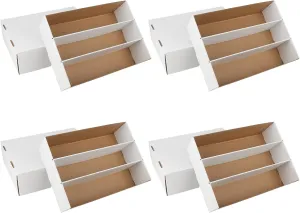 4 Pack Trading Card Storage Box, 2340 Count Card Storage Box White Sports Cards Storage Box Card Organizer Box Trading Card Box for Storing Protecting and Organizing Soccer Basketball Game Cards
