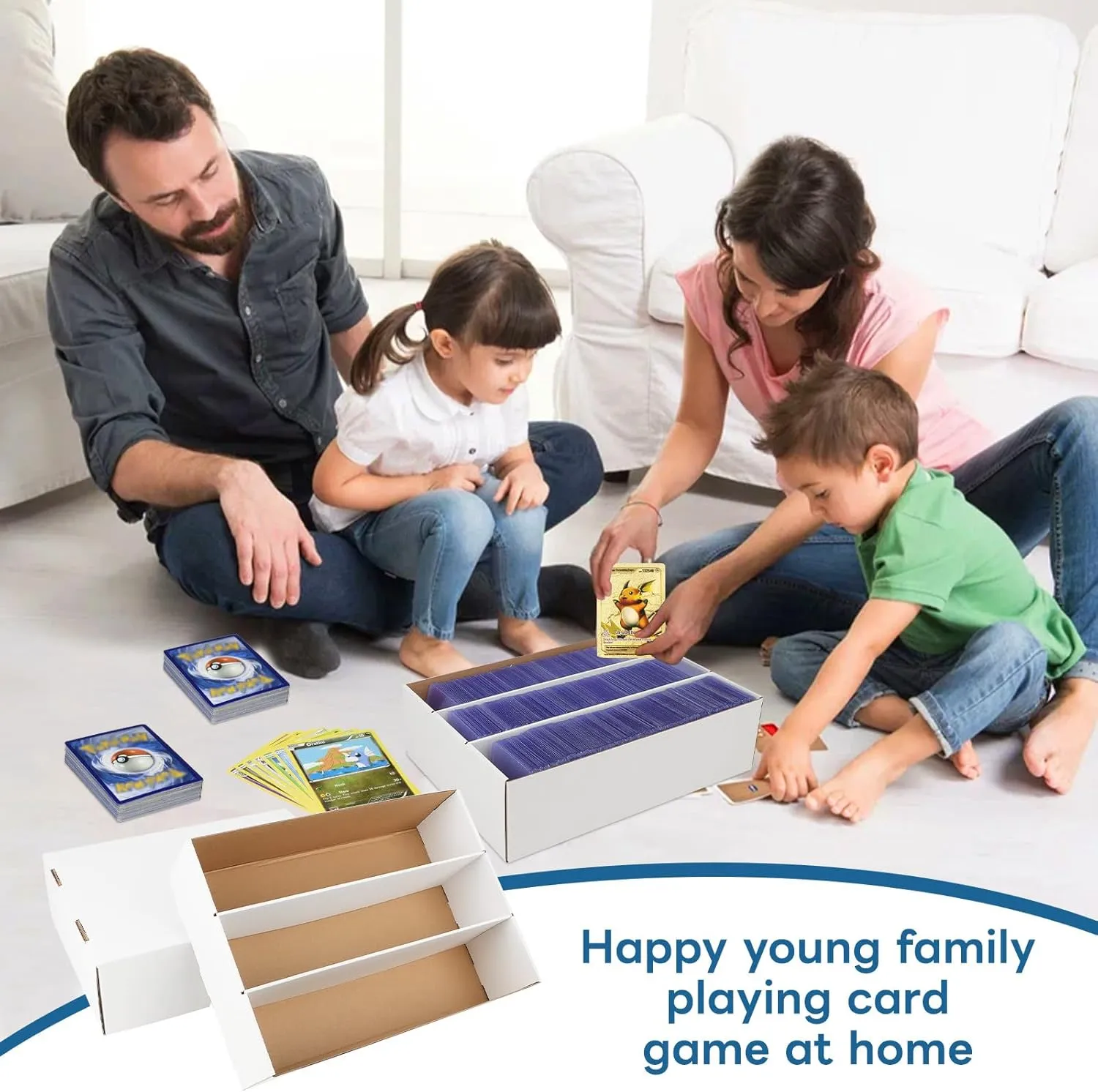 4 Pack Trading Card Storage Box, 2340 Count Card Storage Box White Sports Cards Storage Box Card Organizer Box Trading Card Box for Storing Protecting and Organizing Soccer Basketball Game Cards
