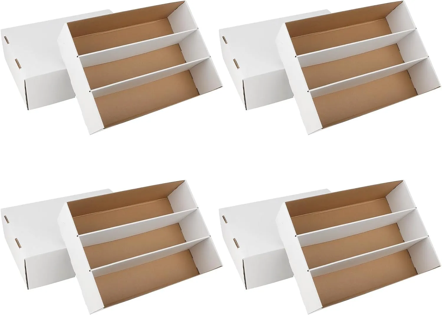 4 Pack Trading Card Storage Box, 2340 Count Card Storage Box White Sports Cards Storage Box Card Organizer Box Trading Card Box for Storing Protecting and Organizing Soccer Basketball Game Cards